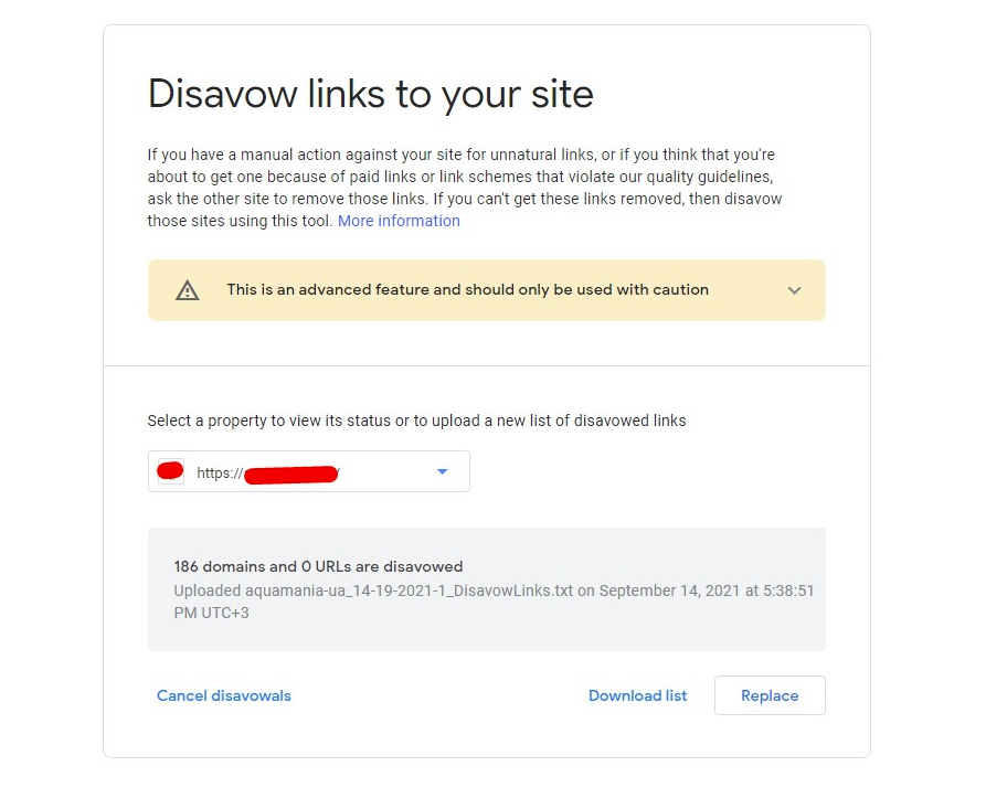 Technical SEO checklist-0073 Has disavow file been created and checked?