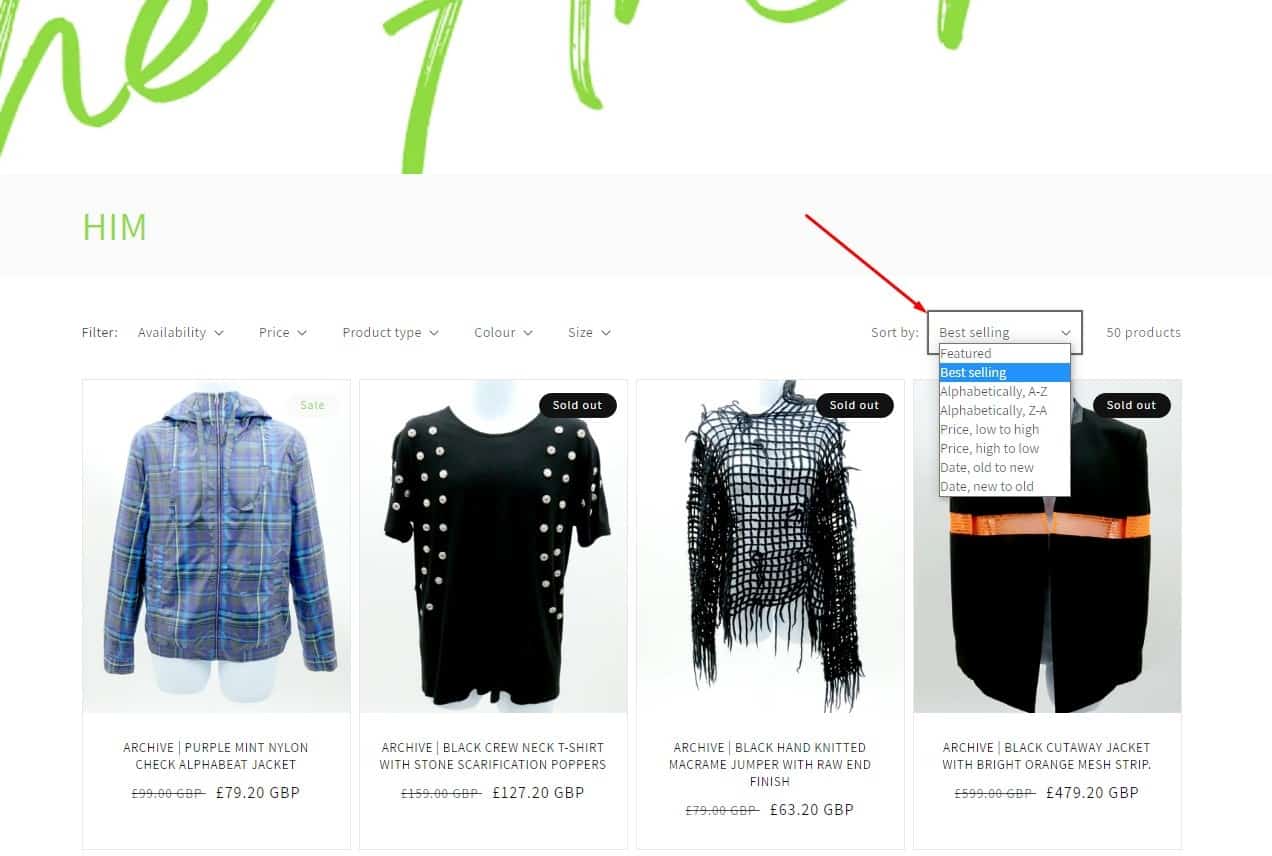 Shopify Launch Checklist-0081 Add Product Sorting