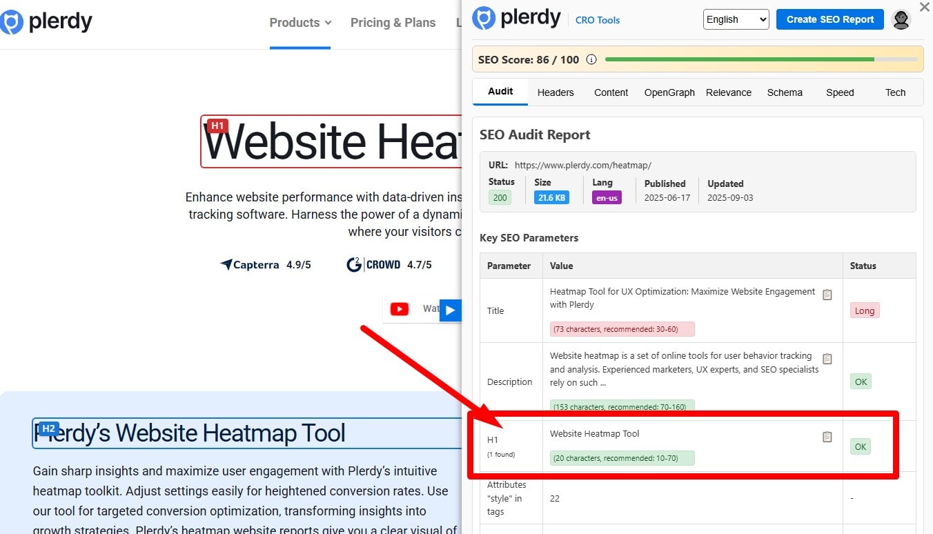 Technical SEO checklist-0067 Are keywords in H1?