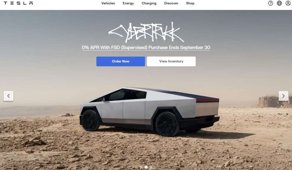 Tesla Homepage Web Design Review: Clean Power, Sharp Conversions – 0000