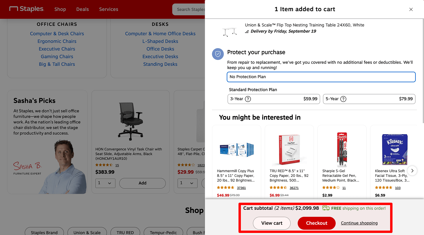 Continue shopping link