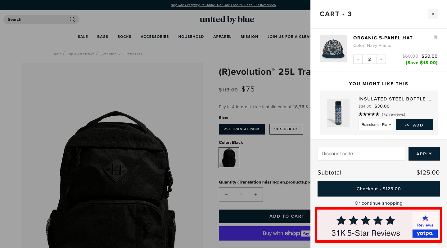 Trust badges and payment icons