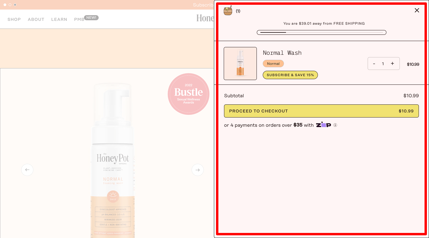 Cart Summary Position