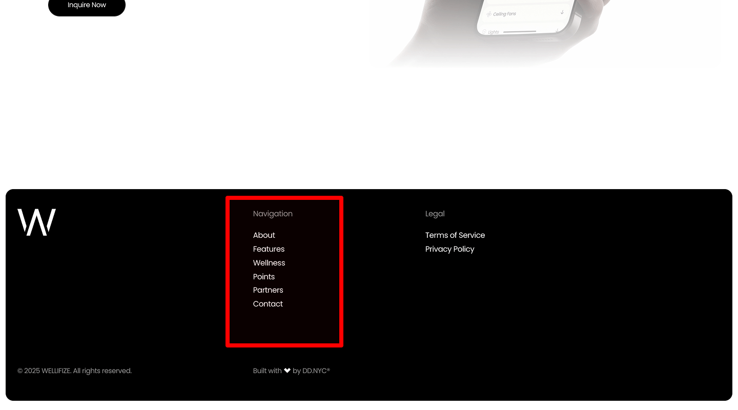 Landing Page Checklist — Footer contact info