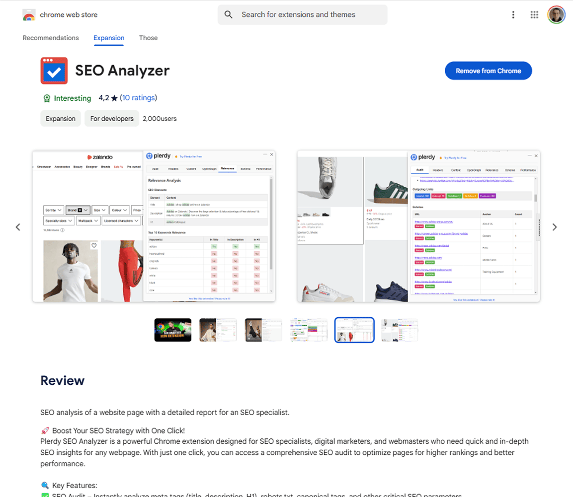 Plerdy SEO Content Checker is also available as a web solution