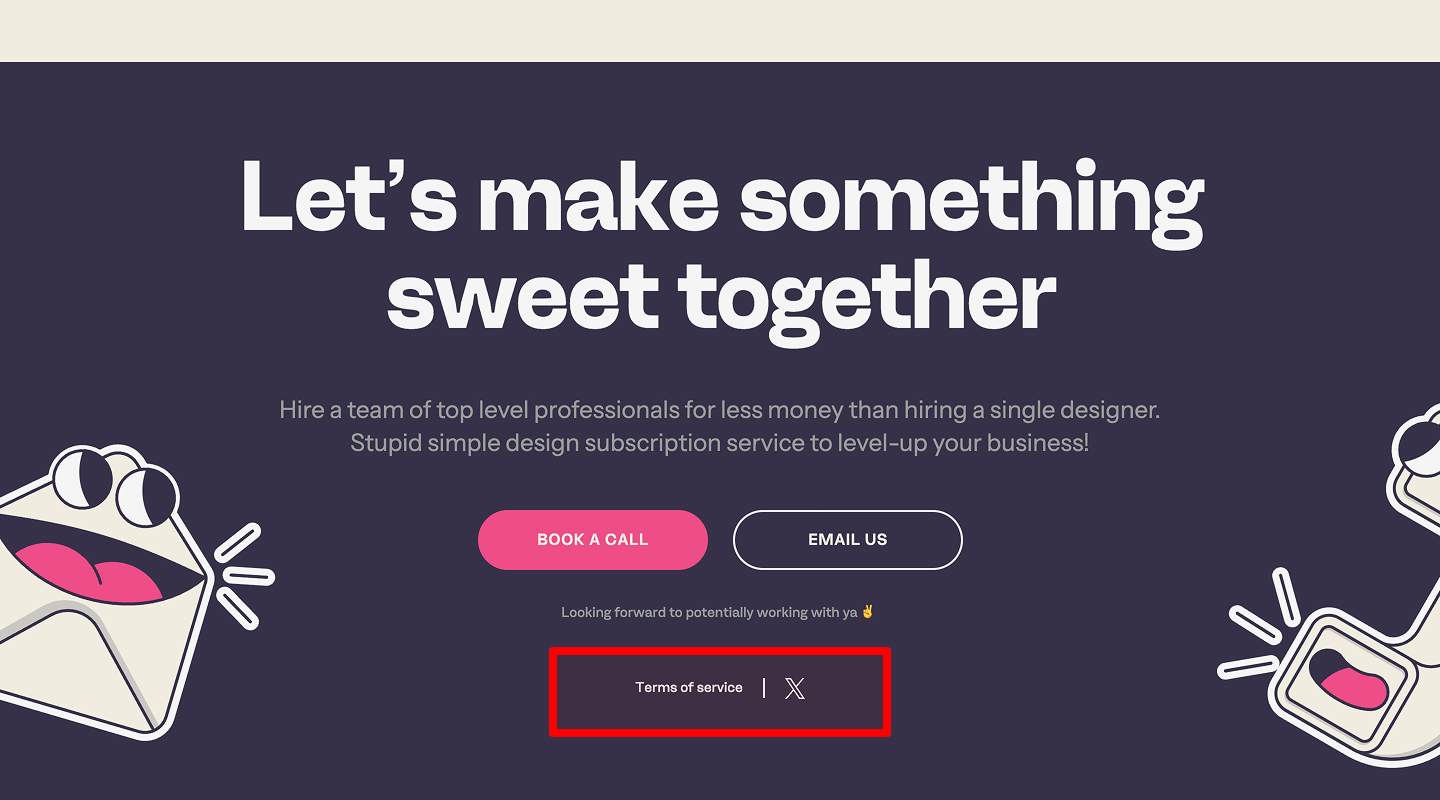 Landing Page Checklist — Footer social media links